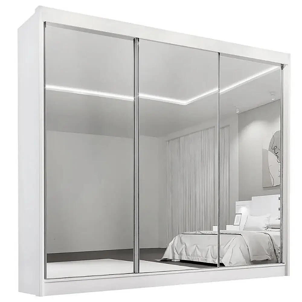 Roupeiro GR Dubai 100%MDF D Doro Casal 2,73m 3P 6G - 3 Espelhos 2.5/PR - Imagem 3