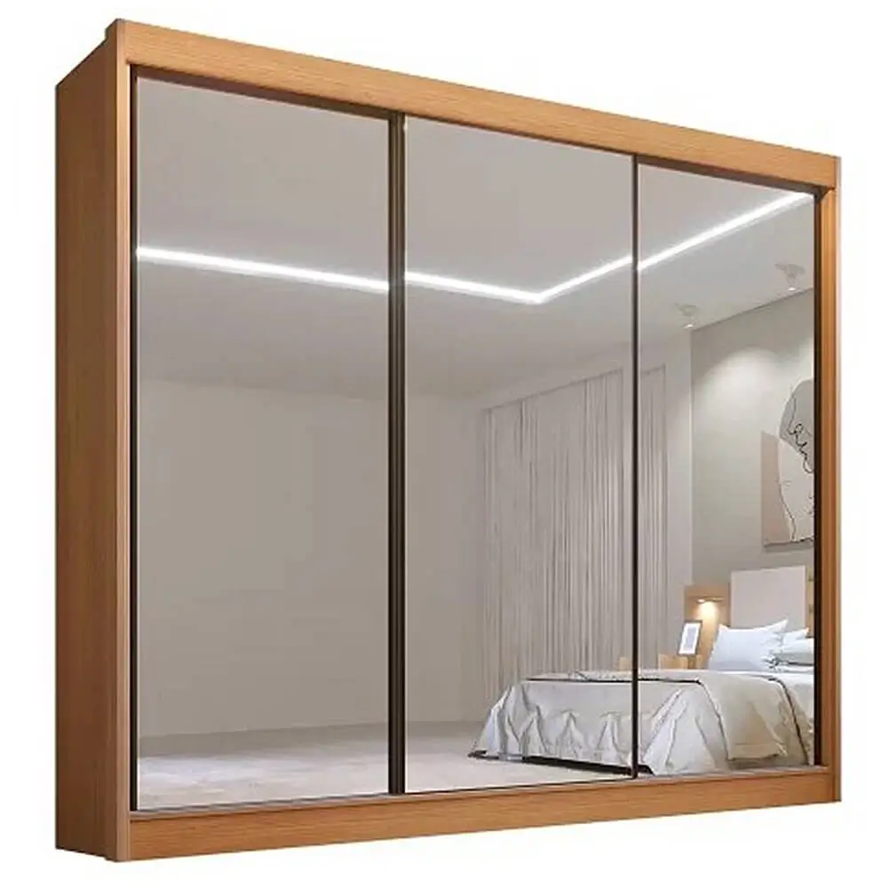Roupeiro GR Dubai 100%MDF D Doro Casal 2,73m 3P 6G - 3 Espelhos 2.5/PR