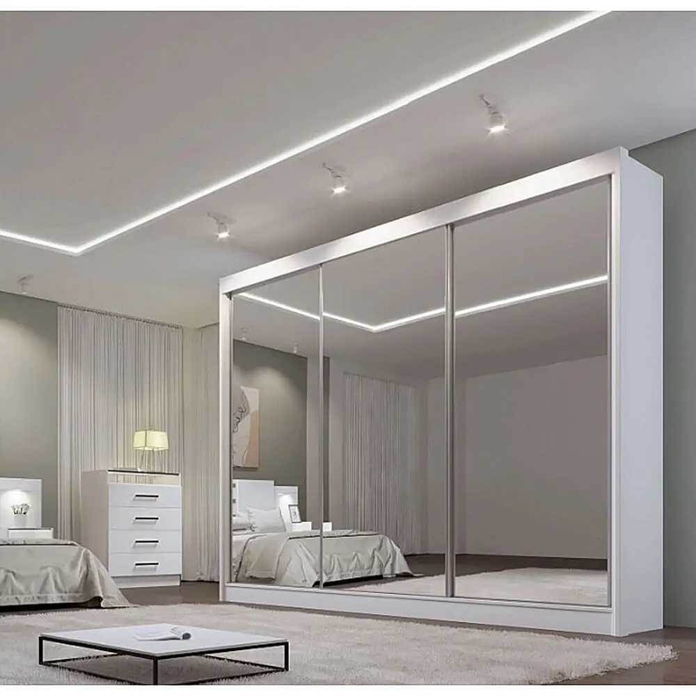 Roupeiro GR Dubai 100%MDF D Doro Casal 2,73m 3P 6G - 3 Espelhos 2.5/PR - Imagem 2