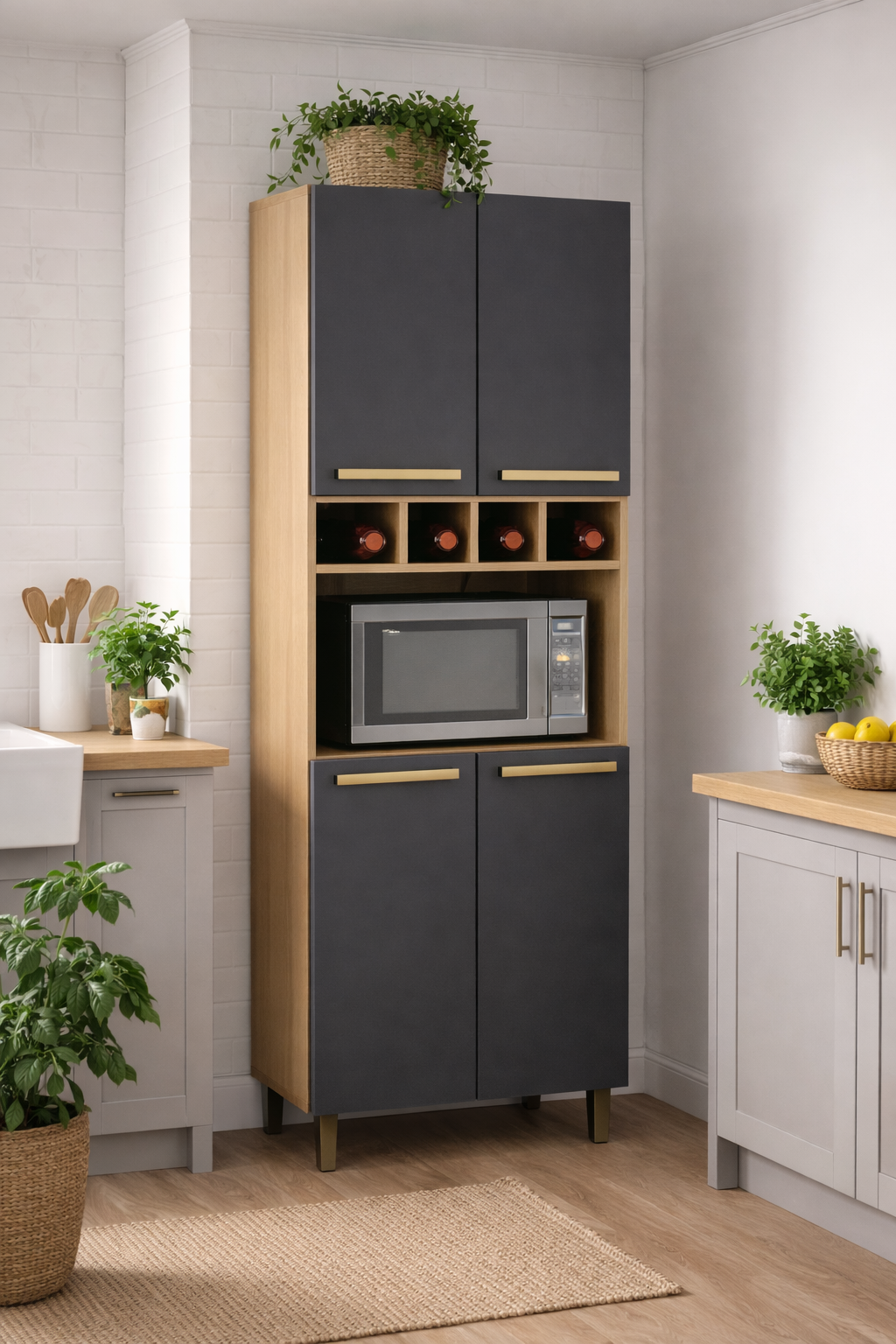 Paneleiro Kit Perola - 4P 1N 4N p/ garrafas -Valdemóveis - 70cm - 4.0/TRA - Imagem 2