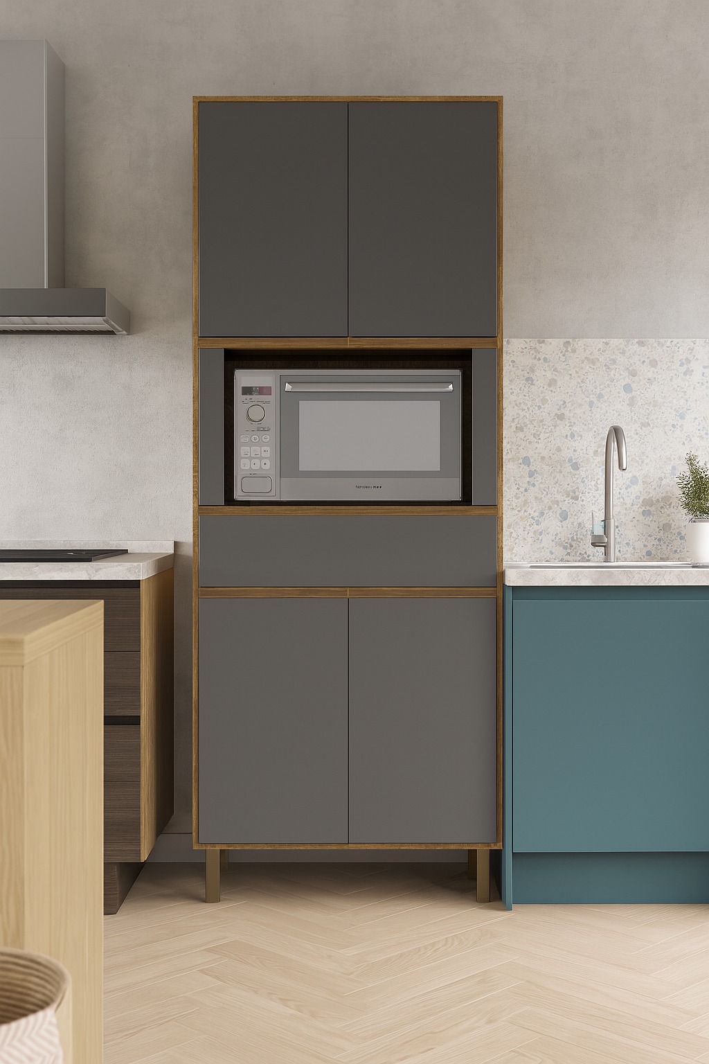 PANELEIRO / KIT TURQUEZA 80CM - 4P 1G 1N - VALDEMOVEIS - 4.5/TRA