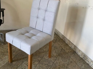 Mesa Alegra 120 Off c/ 4 Cadeiras Sophia Linho Cinza/Grafite 206 – JCM MOVELARIA + WM DECOR – 1.29 – TD