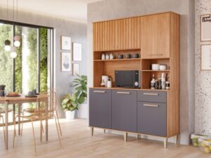 Kit Cozinha Mila  1,51m – 6P 1G– MGM Móveis -100% MDF –  7.3/LD/TD