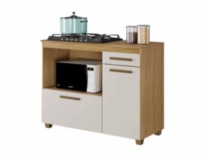 Balcão para Cooktop Cronus 4 bocas – 1,20m com  ABERTURA Medindo 53,5cm x 35cm – Arte Móveis 3.7/SR